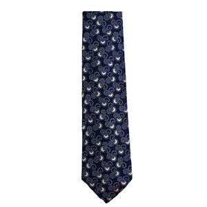 Vintage Hawaii Neck Tie Royal Blue Crescent Moon 100% Silk New In Package